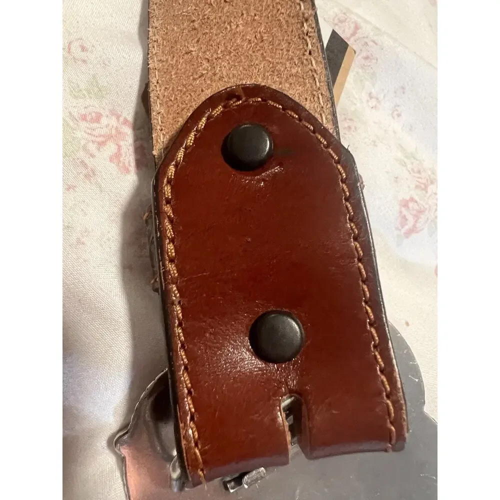 Tony Lama* Bandit Queen Floral Brown Pistol Women's Sz 40 Leather Embossed Belt